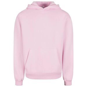 Build Your Brand Unisex Adult Fluffy Pullover Hoodie / Soft Pink